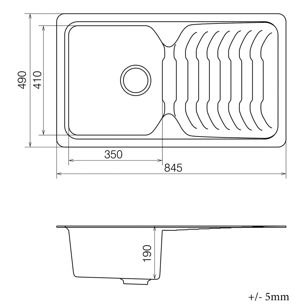 Кухонна мийка VANKOR Sigma SMP 02.85 Black + сифон VANKOR