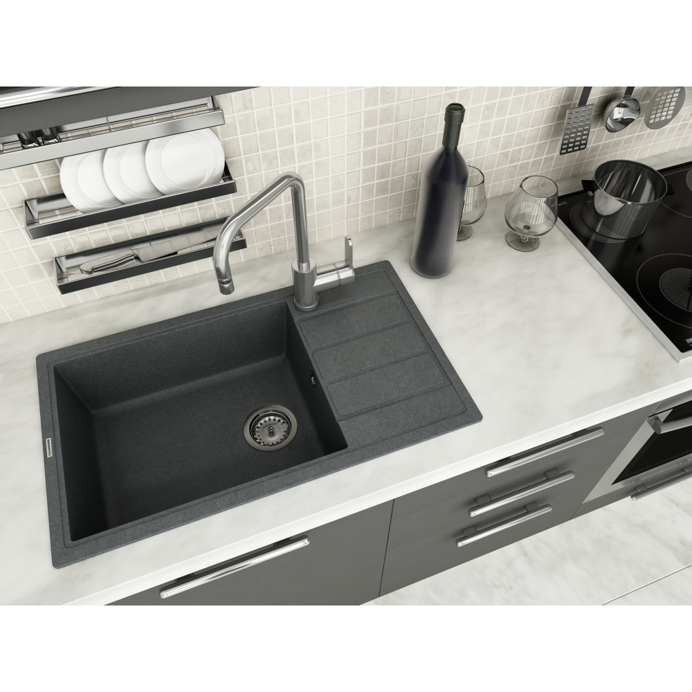 Кухонна мийка VANKOR Easy EMP 02.76 XL Gray + сифон