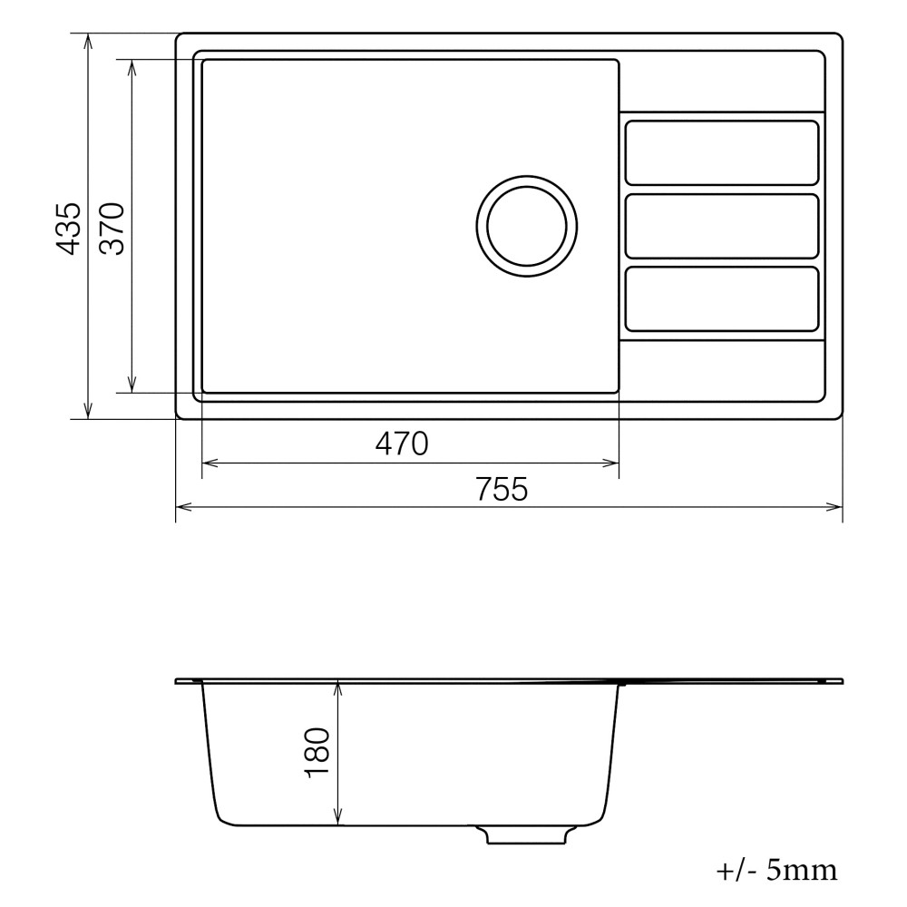 Кухонна мийка VANKOR Easy EMP 02.76 XL Terra + сифон VANKOR